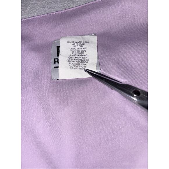 Y2K R&M Richards Lilac Chiffon Slip Dress Bias Cut Maxi Ruffle Hem Formal 12 - Picture 13 of 14